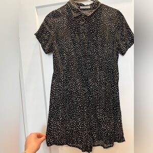 Active USA black and white polka dot romper